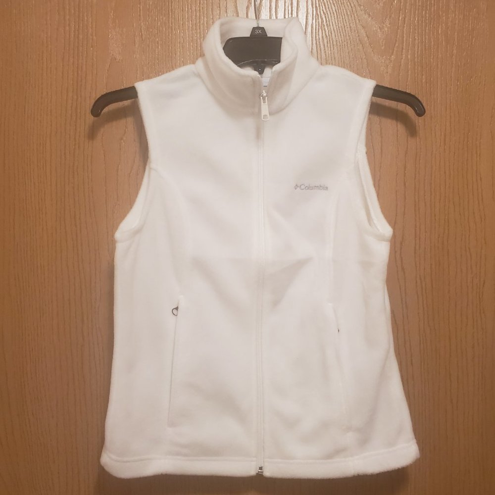 Columbia white fleece vest PS